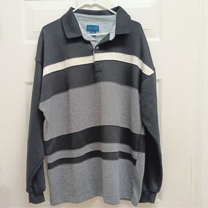 Vintage Towncraft Polo Rugby Shirt Sweater Streetwear Grunge Preppy 80s Retro XL